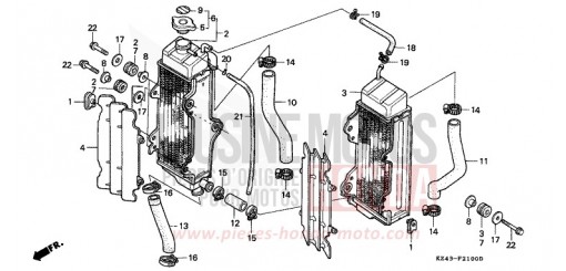 RADIATEUR CR125RV de 1997